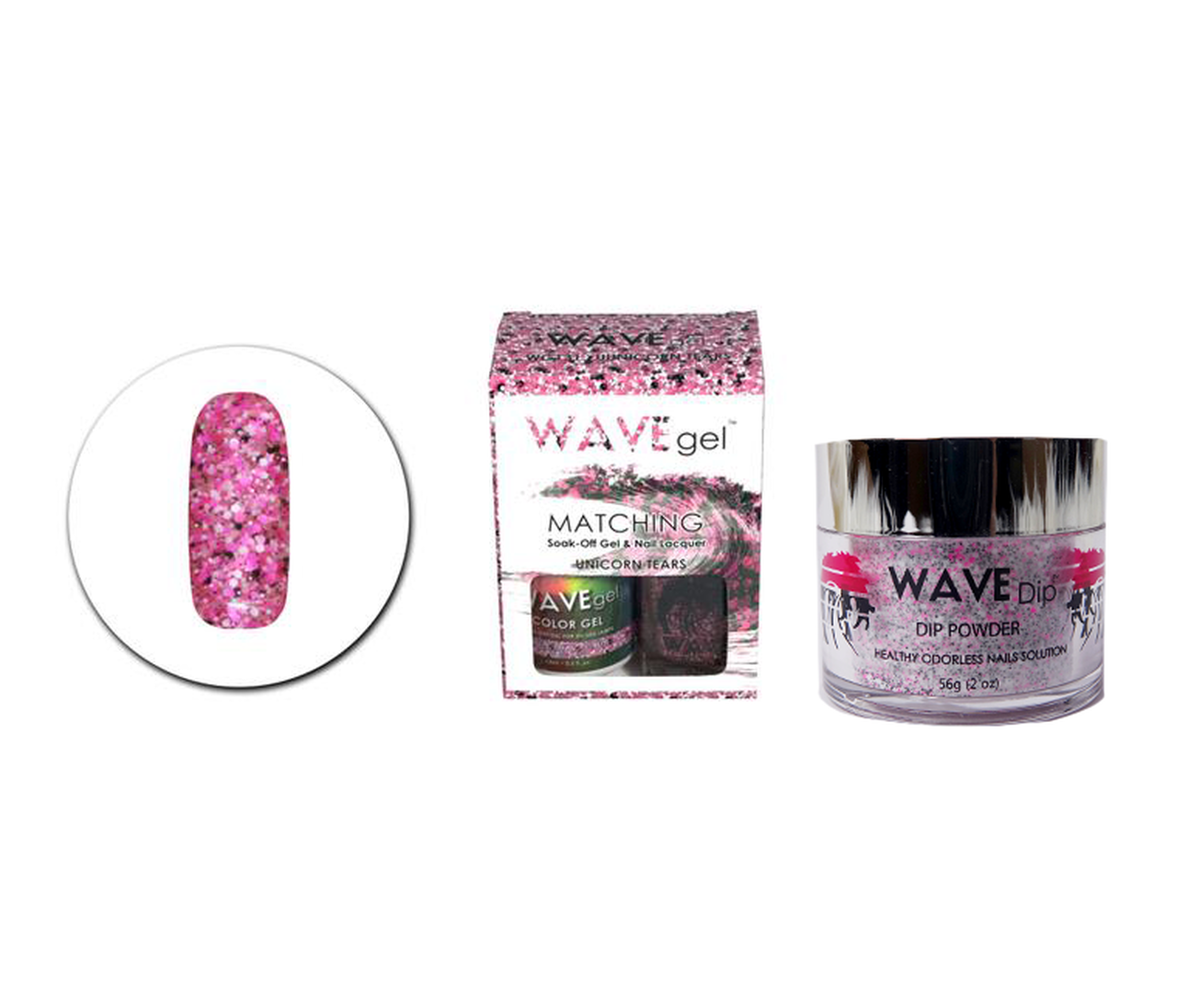 Wave Gel 3in1 Dipping Powder + Gel Polish + Nail Lacquer, 131, Unicorn Tears OK0603MD