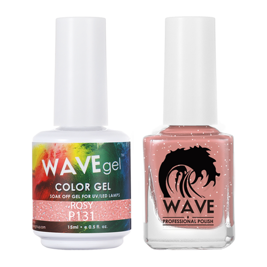 Wave Gel Nail Lacquer + Gel Polish, Simplicity Collection, 131, Rosy, 0.5oz