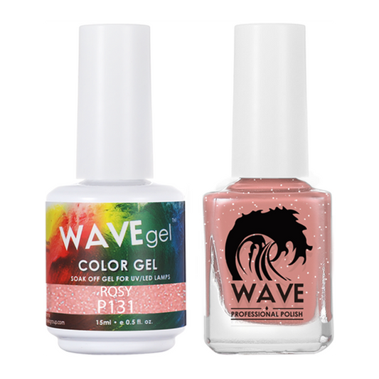 Wave Gel Nail Lacquer + Gel Polish, Simplicity Collection, 131, Rosy, 0.5oz