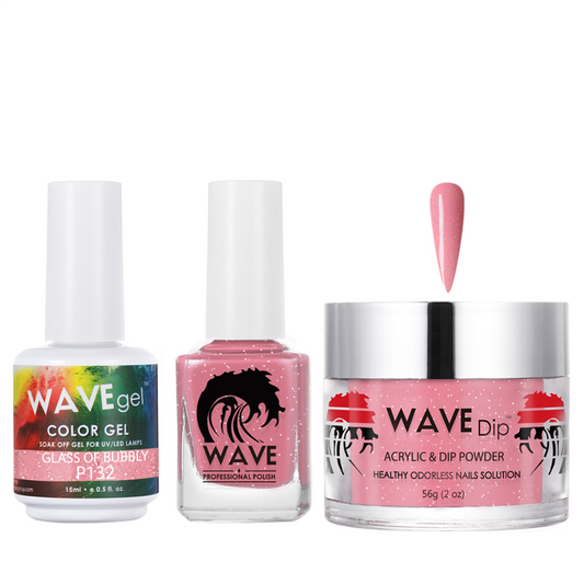 Wave Gel 4in1 Acrylic/Dipping Powder + Gel Polish + Nail Lacquer, SIMPLICITY Collection, 132, Glass Of Bubbly