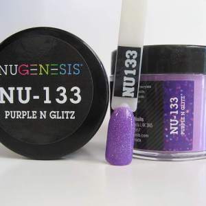 Nugenesis Dipping Powder, NU 133, Purple N Glitz, 2oz MH1005