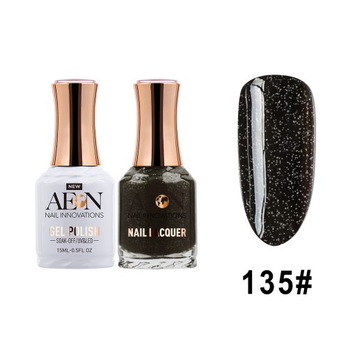 Aeon Gel Polish + Nail Lacquer, 135, Black Widow, 0.5oz OK0326LK