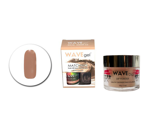 Wave Gel 3in1 Dipping Powder + Gel Polish + Nail Lacquer, 136, Ginger Ale OK0603MD