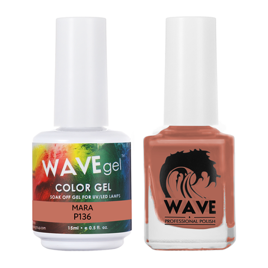 Wave Gel Nail Lacquer + Gel Polish, Simplicity Collection, 136, Mara, 0.5oz