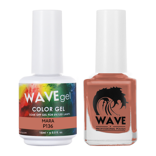 Wave Gel Nail Lacquer + Gel Polish, Simplicity Collection, 136, Mara, 0.5oz