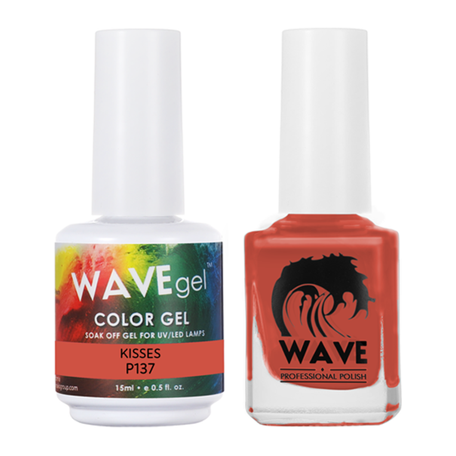 Wave Gel Nail Lacquer + Gel Polish, Simplicity Collection, 137, Kisses, 0.5oz