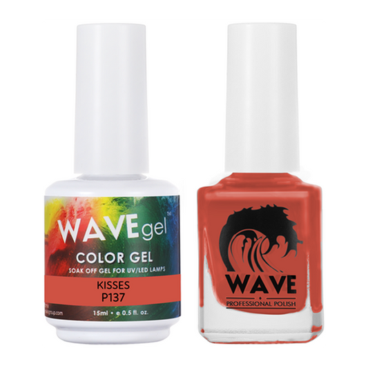 Wave Gel Nail Lacquer + Gel Polish, Simplicity Collection, 137, Kisses, 0.5oz