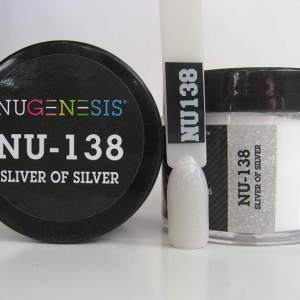 Nugenesis Dipping Powder, NU 138, Sliver of Silver, 2oz MH1005