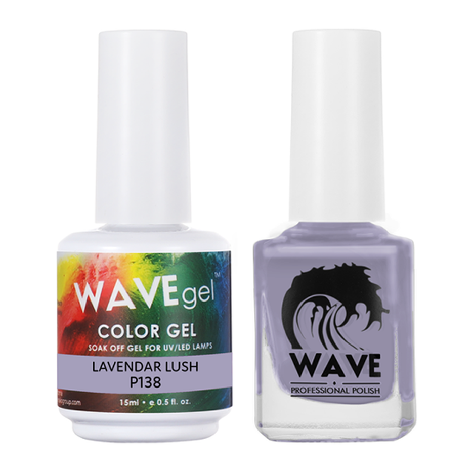 Wave Gel Nail Lacquer + Gel Polish, Simplicity Collection, 138, Lavendar Lush, 0.5oz