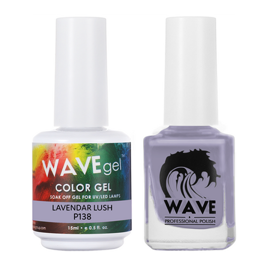 Wave Gel Nail Lacquer + Gel Polish, Simplicity Collection, 138, Lavendar Lush, 0.5oz