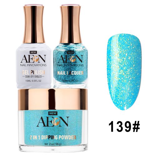 AEON 3in1 Dipping Powder + Gel Polish + Nail Lacquer, 139, Under The Sea OK0327LK