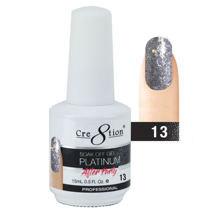 Cre8tion Platinum After Party Gel Polish, 13, 0916-0656, 0.5oz
