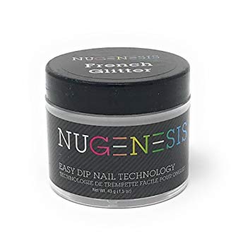 Nugenesis Dipping Powder, Pink & White Collection, FRENCH GLITTER, 3.5oz