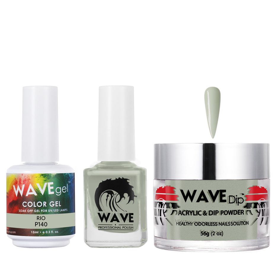 Wave Gel 4in1 Acrylic/Dipping Powder + Gel Polish + Nail Lacquer, SIMPLICITY Collection, 140, Rio