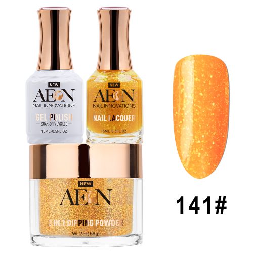 AEON 3in1 Dipping Powder + Gel Polish + Nail Lacquer, 141, Mango Tango OK0327LK