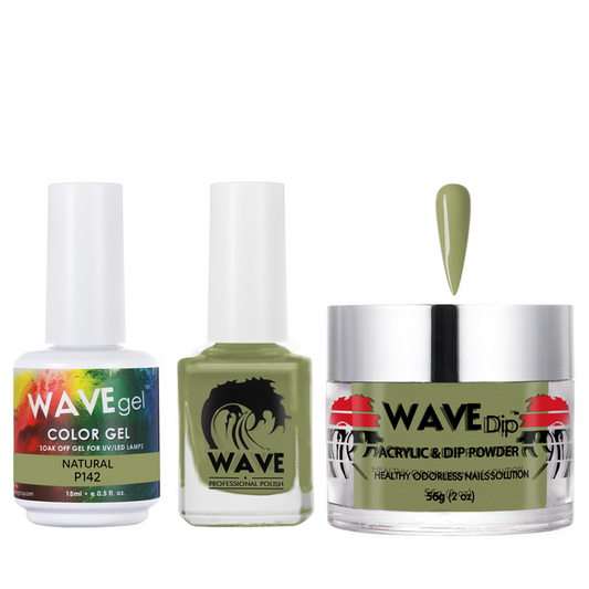 Wave Gel 4in1 Acrylic/Dipping Powder + Gel Polish + Nail Lacquer, SIMPLICITY Collection, 142, Natural