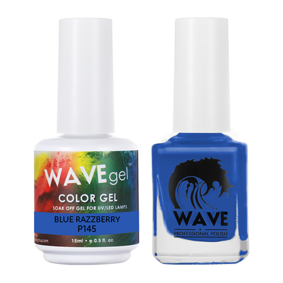 Wave Gel Nail Lacquer + Gel Polish, Simplicity Collection, 145, Blue Razzberry, 0.5oz