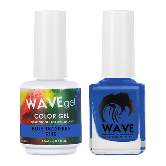 Wave Gel Nail Lacquer + Gel Polish, Simplicity Collection, 145, Blue Razzberry, 0.5oz