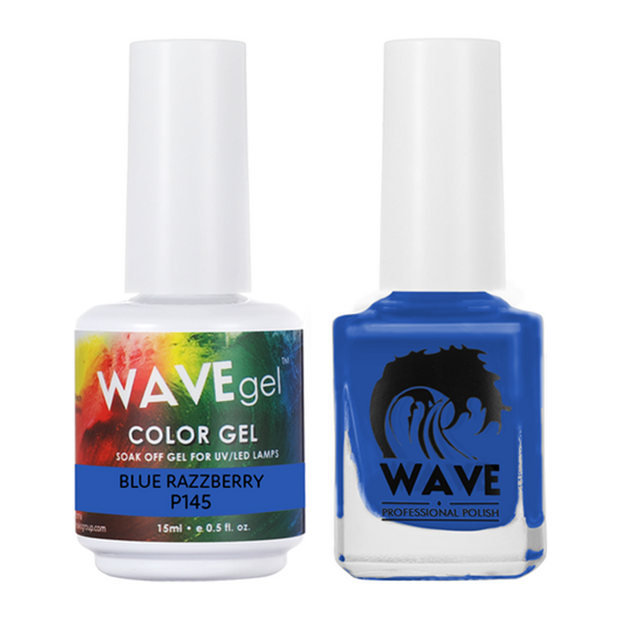 Wave Gel Nail Lacquer + Gel Polish, Simplicity Collection, 145, Blue Razzberry, 0.5oz