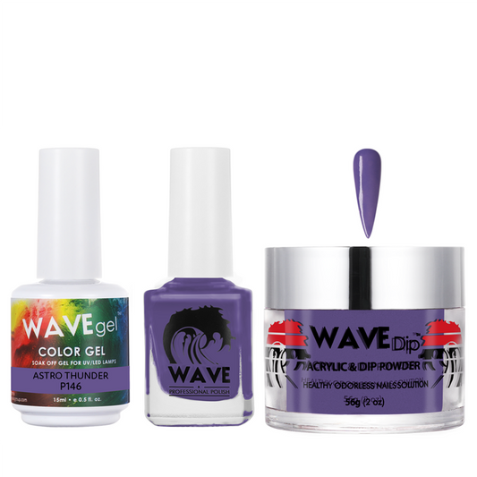 Wave Gel 4in1 Acrylic/Dipping Powder + Gel Polish + Nail Lacquer, SIMPLICITY Collection, 146, Astro Thunder