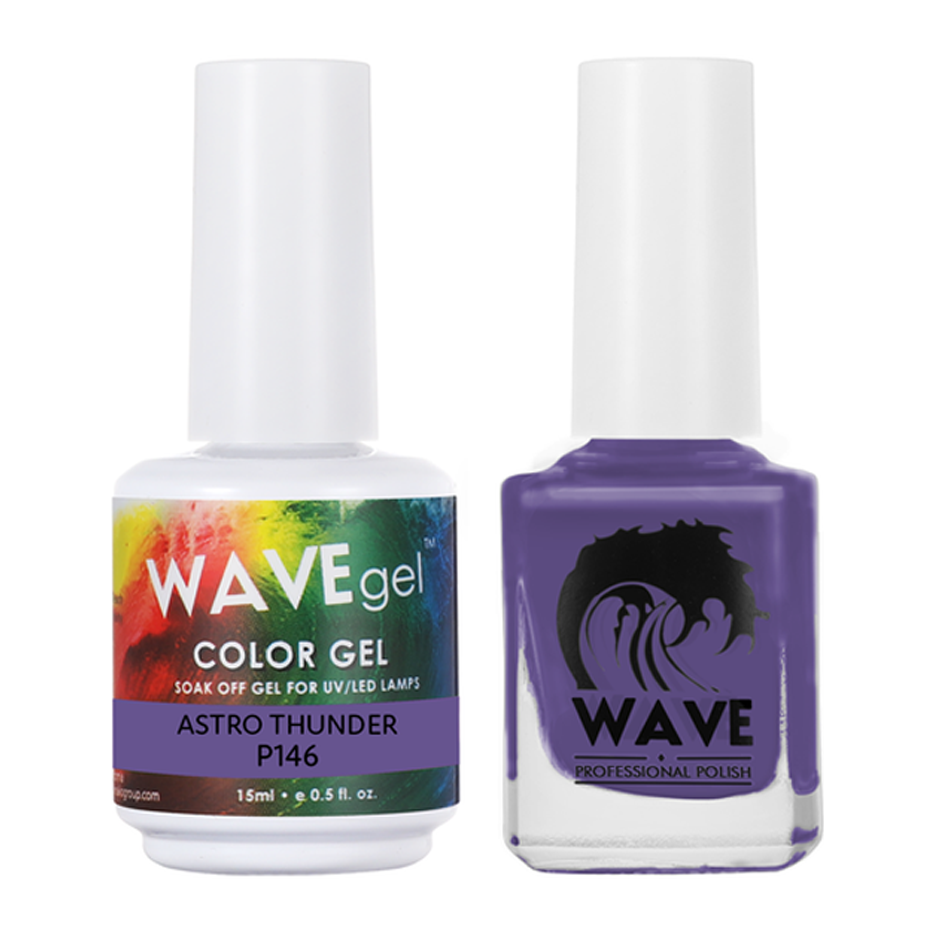 Wave Gel Nail Lacquer + Gel Polish, Simplicity Collection, 146, Astro Thunder, 0.5oz