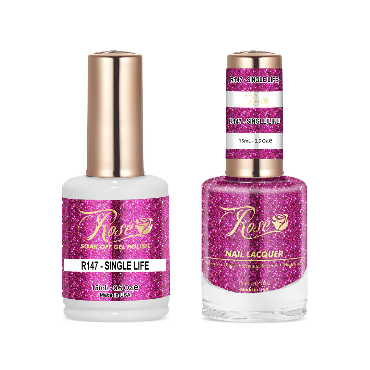 Rose Gel Polish And Nail Lacquer, 147, Single Life, 0.5oz