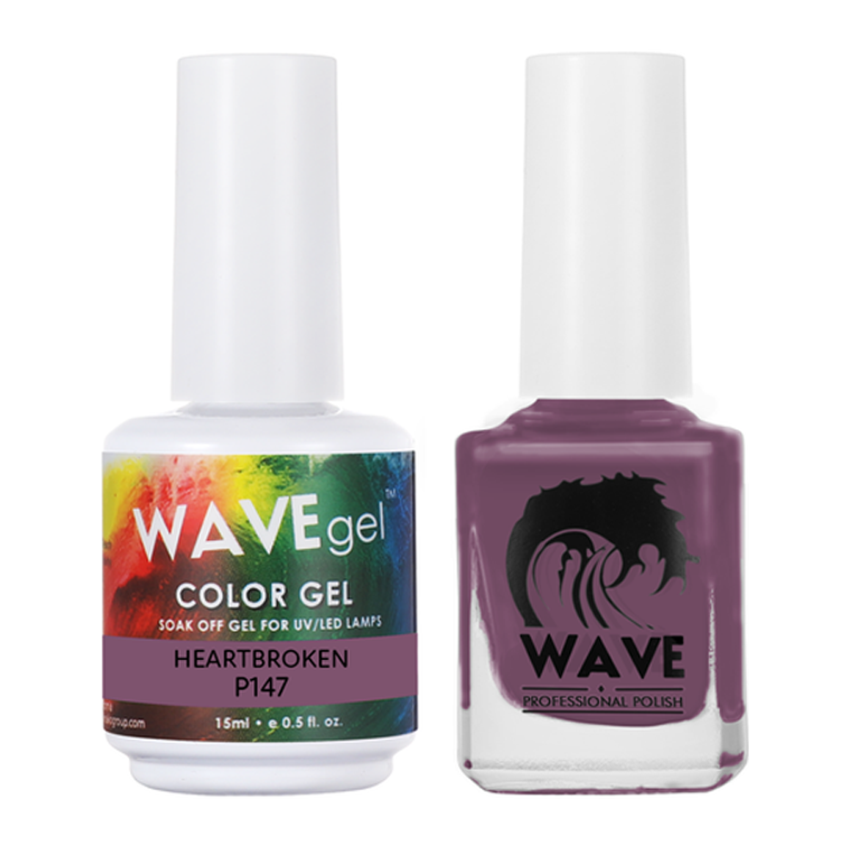 Wave Gel Nail Lacquer + Gel Polish, Simplicity Collection, 147, Heartbroken, 0.5oz