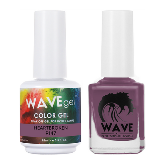 Wave Gel Nail Lacquer + Gel Polish, Simplicity Collection, 147, Heartbroken, 0.5oz