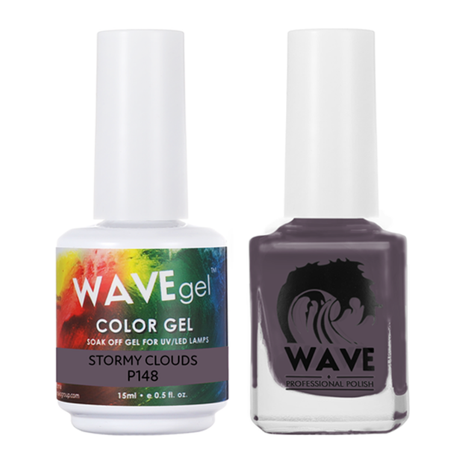 Wave Gel Nail Lacquer + Gel Polish, Simplicity Collection, 148, Stormy Clouds, 0.5oz