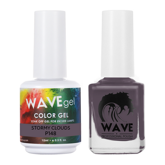 Wave Gel Nail Lacquer + Gel Polish, Simplicity Collection, 148, Stormy Clouds, 0.5oz