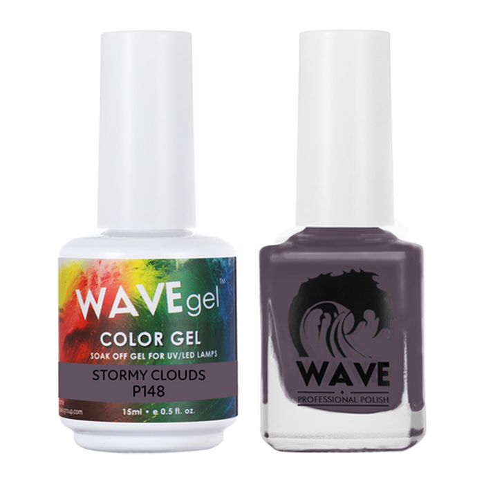 Wave Gel Nail Lacquer + Gel Polish, Simplicity Collection, 148, Stormy Clouds, 0.5oz