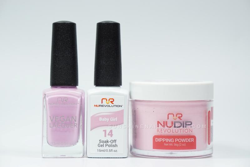 NuRevolution 3in1 Dipping Powder + Gel Polish + Nail Lacquer, 014, Baby Girl OK1129