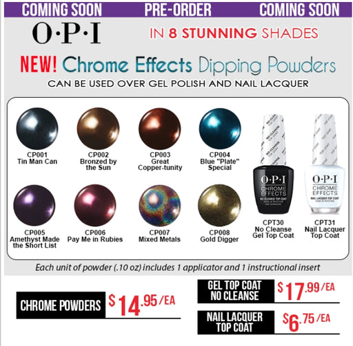 OPI Chrome Effects Dipping Powder, CP003, Great Copper-Tunity, 0.1oz KK0613