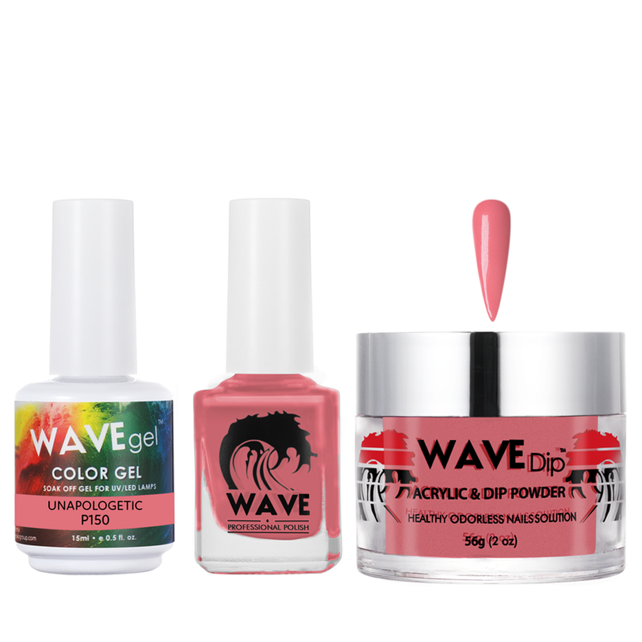 Wave Gel 4in1 Acrylic/Dipping Powder + Gel Polish + Nail Lacquer, SIMPLICITY Collection, 150, Unapologetic