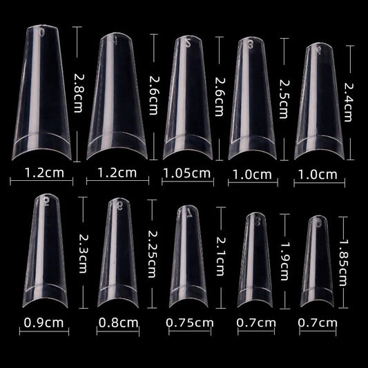 Cre8tion Special Shape Clear Tips, 01-COFFIN, 500 pcs/box, 15129, E41C (Packing: 100 boxes/case)