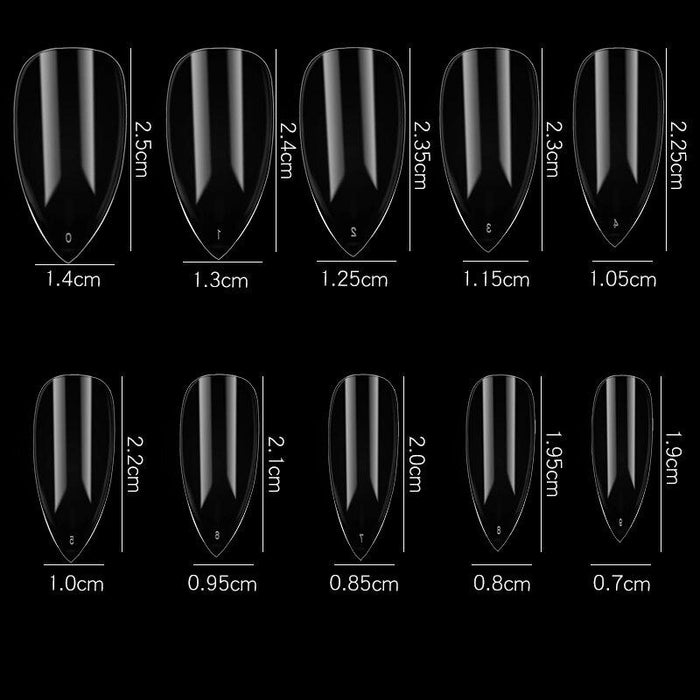 Cre8tion Special Shape - Clear Short Almond 07 (Pk: 500 pcs/box, 100 boxes/case)