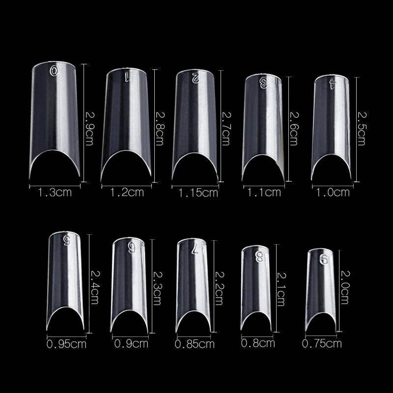 Airtouch Nail Tips Box, 04, CLEAR - STRAIGHT, 10 sizes (From #00 To #09), 500pcs/box, 15201 (Packing: 100 boxes/case) OK1114VD