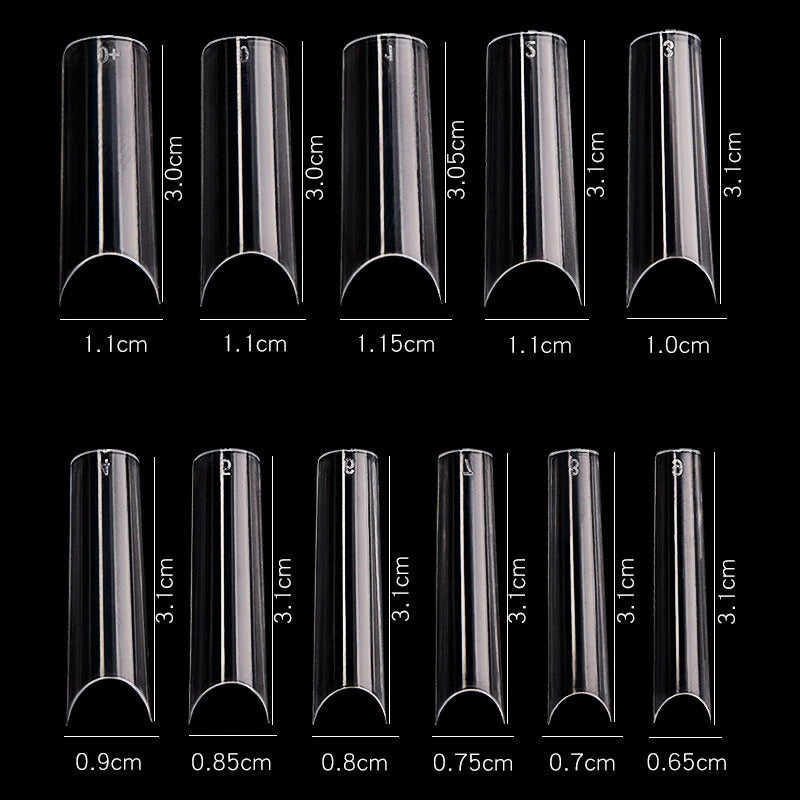 Airtouch Nail Tips Box, 05, CLEAR - LONG STRAIGHT, 10 sizes/box, 55 pcs/size, 550pcs/box, 15203 (Packing: 100 boxes/case) OK1114VD