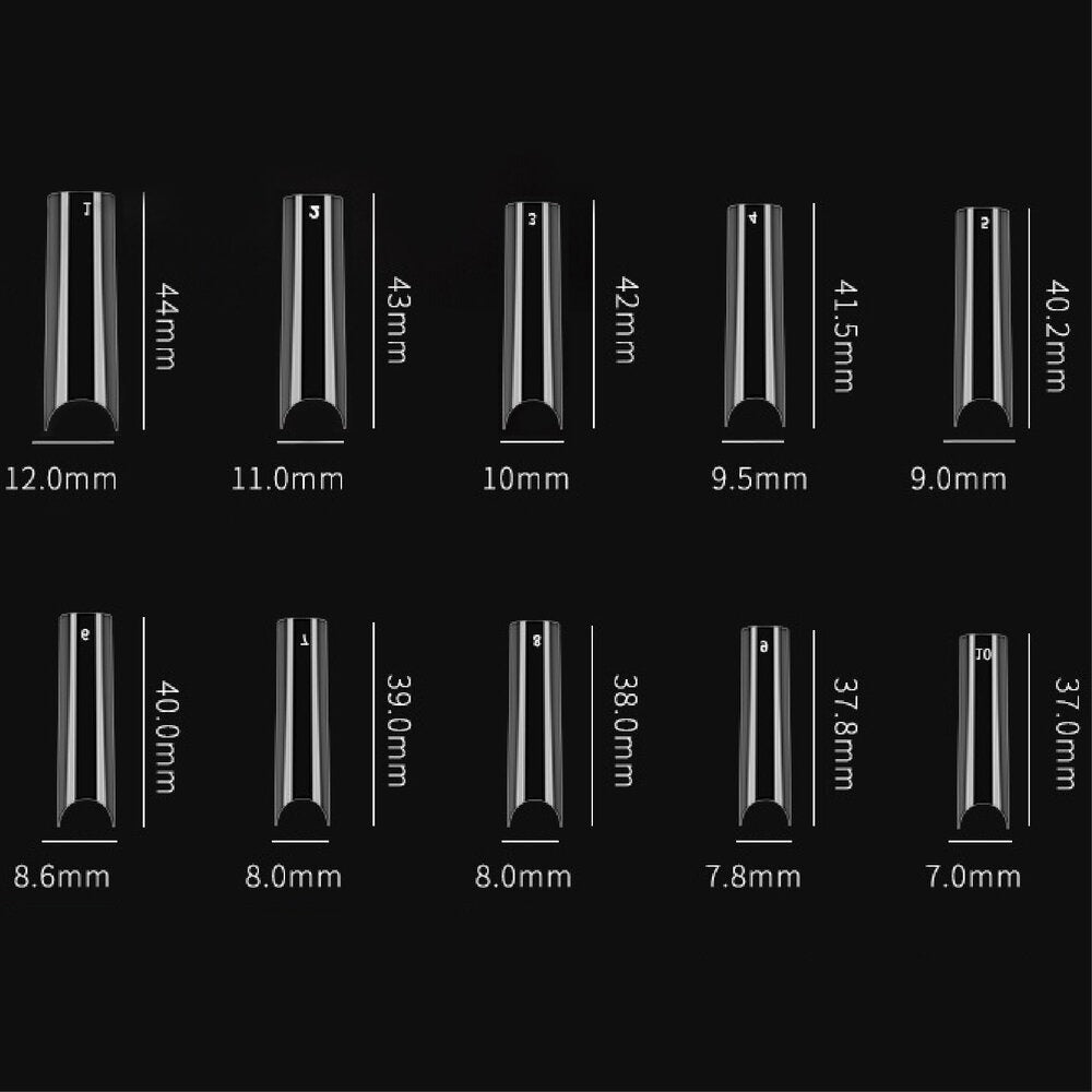 Cre8tion Special Shape Clear Tips, 13-EXTRA LONG STRAIGHT, 500 pcs/box, 15207 (Packing: 100 boxes/case)