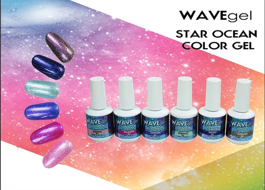 Wave Gel Star Ocean Gel Polish, 0.5oz, Full line of 06 colors (From 01 to 06) KK1113