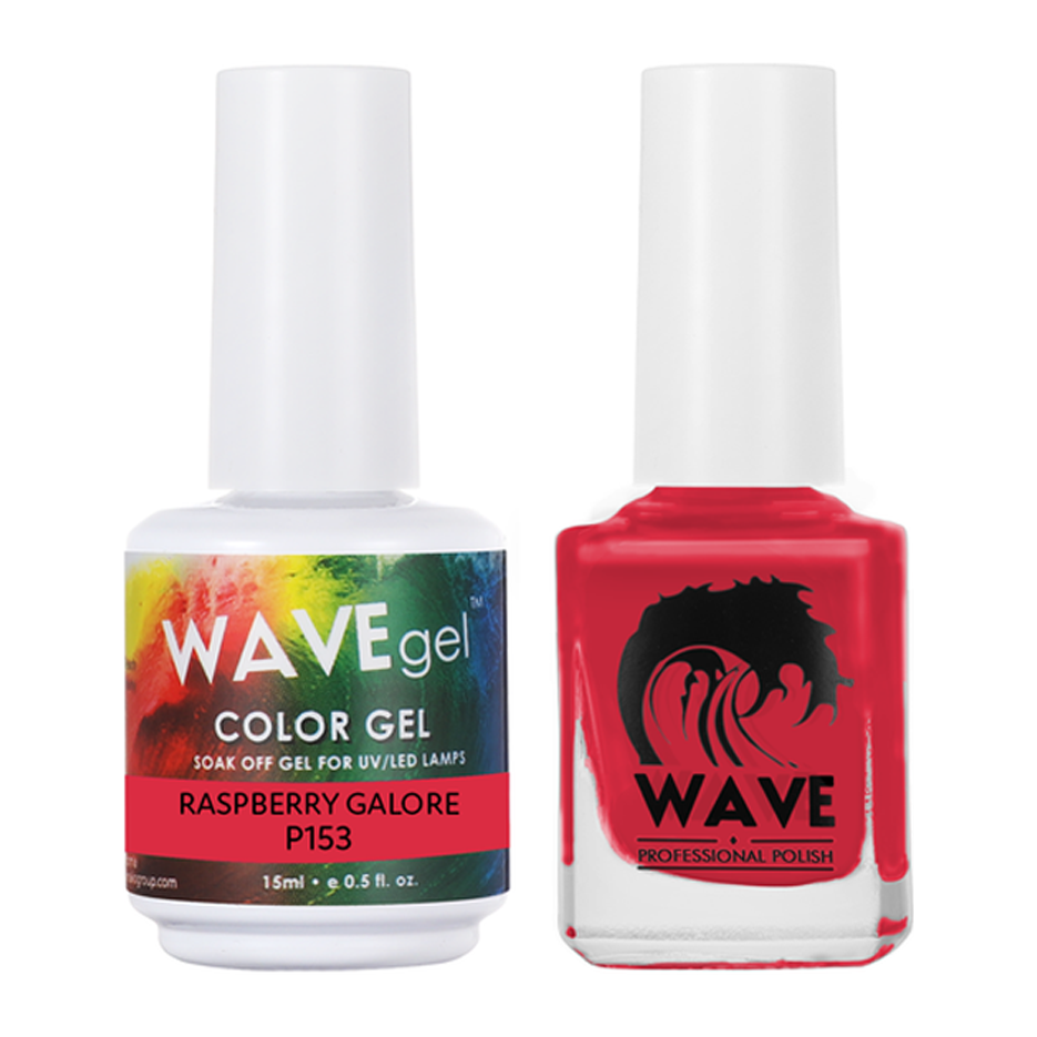 Wave Gel Nail Lacquer + Gel Polish, Simplicity Collection, 153, Raspberry Galore, 0.5oz