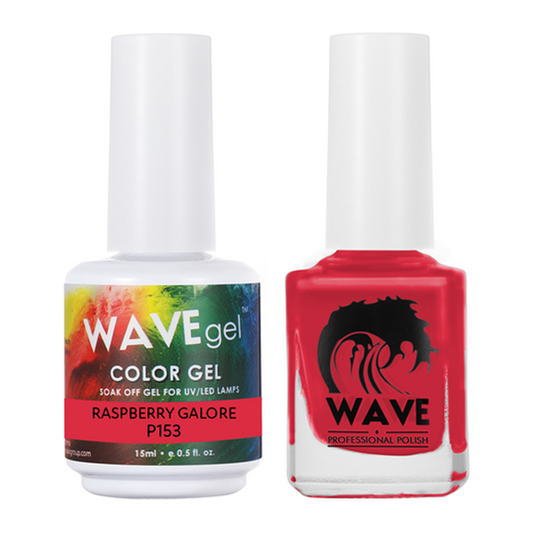 Wave Gel Nail Lacquer + Gel Polish, Simplicity Collection, 153, Raspberry Galore, 0.5oz