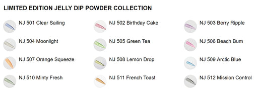 Nugenesis Dipping Powder, Jelly Collection, Full line of 12 colors (from NJ 501 to NJ 512), 2oz