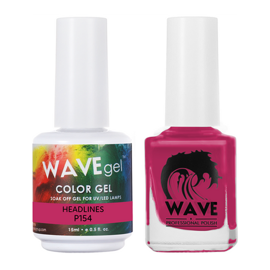 Wave Gel Nail Lacquer + Gel Polish, Simplicity Collection, 154, Headlines, 0.5oz