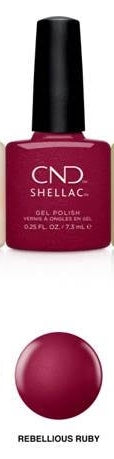 CND Shellac Gel Polish, Crystal Alchemy Collection, Rebellious Ruby, 0.25oz OK0926MD