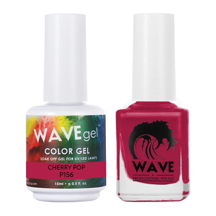 Wave Gel Nail Lacquer + Gel Polish, Simplicity Collection, 156, Cherry Pop, 0.5oz