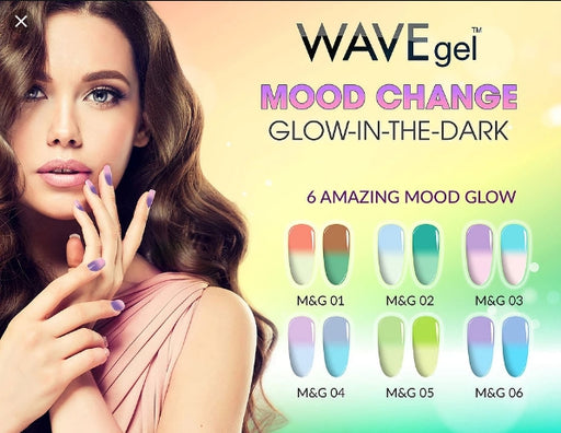 Wave Gel Mood Change & Glow in the Dark Gel Polish, Full Line Of 6 Colors ( From #01 To #06 ), 0.5oz OK0520VD