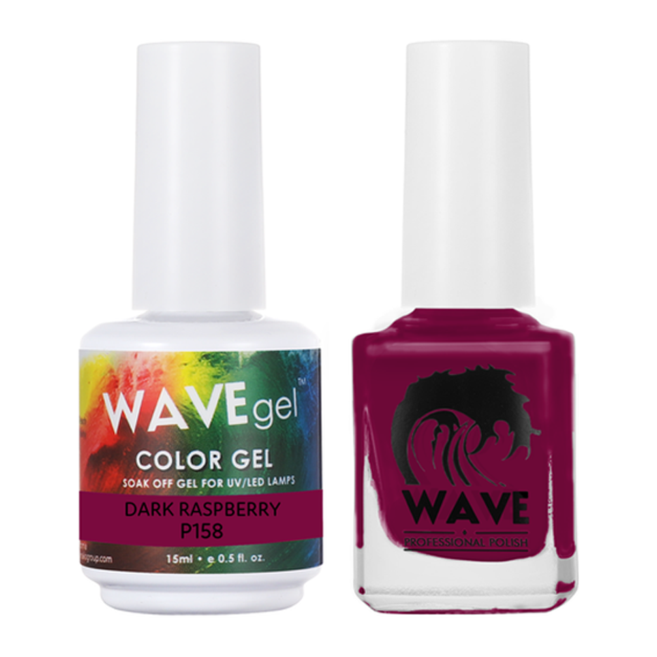 Wave Gel Nail Lacquer + Gel Polish, Simplicity Collection, 158, Dark Raspberry, 0.5oz