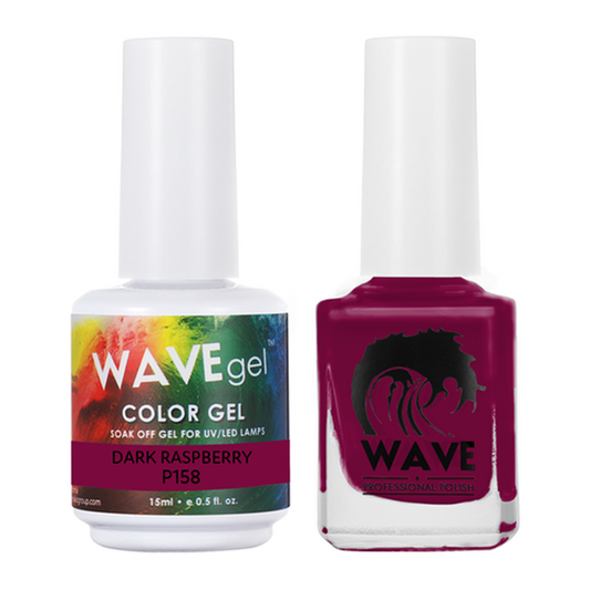 Wave Gel Nail Lacquer + Gel Polish, Simplicity Collection, 158, Dark Raspberry, 0.5oz