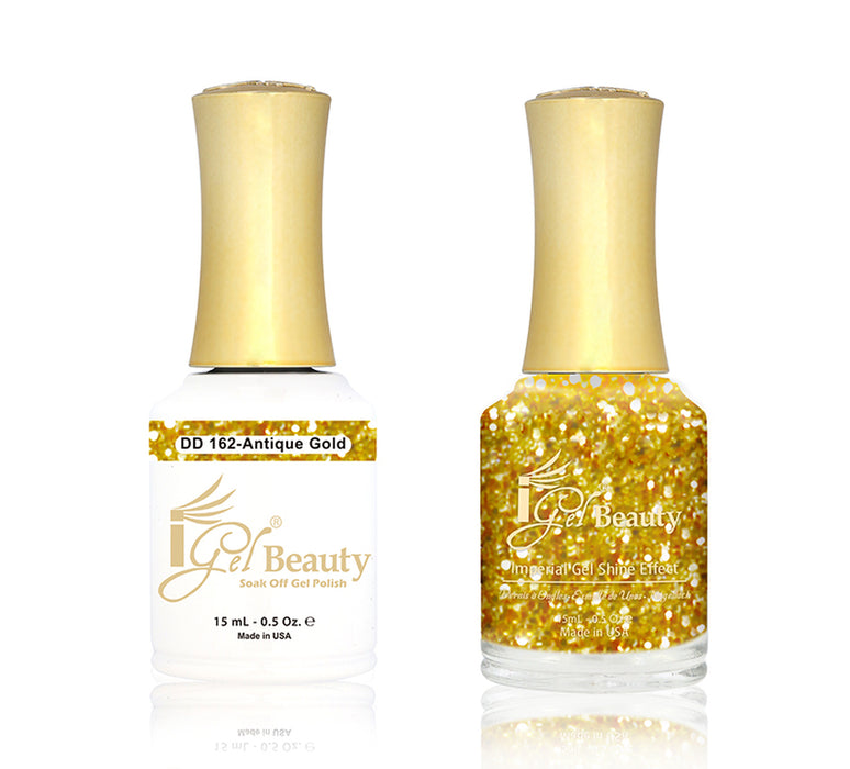 iGel Nail Lacquer + Gel Polish Match, DD162, Antique Gold, 0.5oz OK1019MD